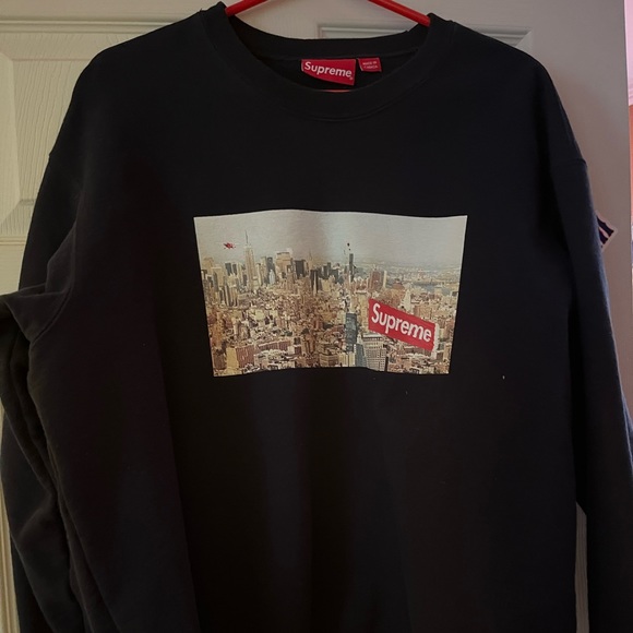 Supreme aerial crew neck navy blue medium